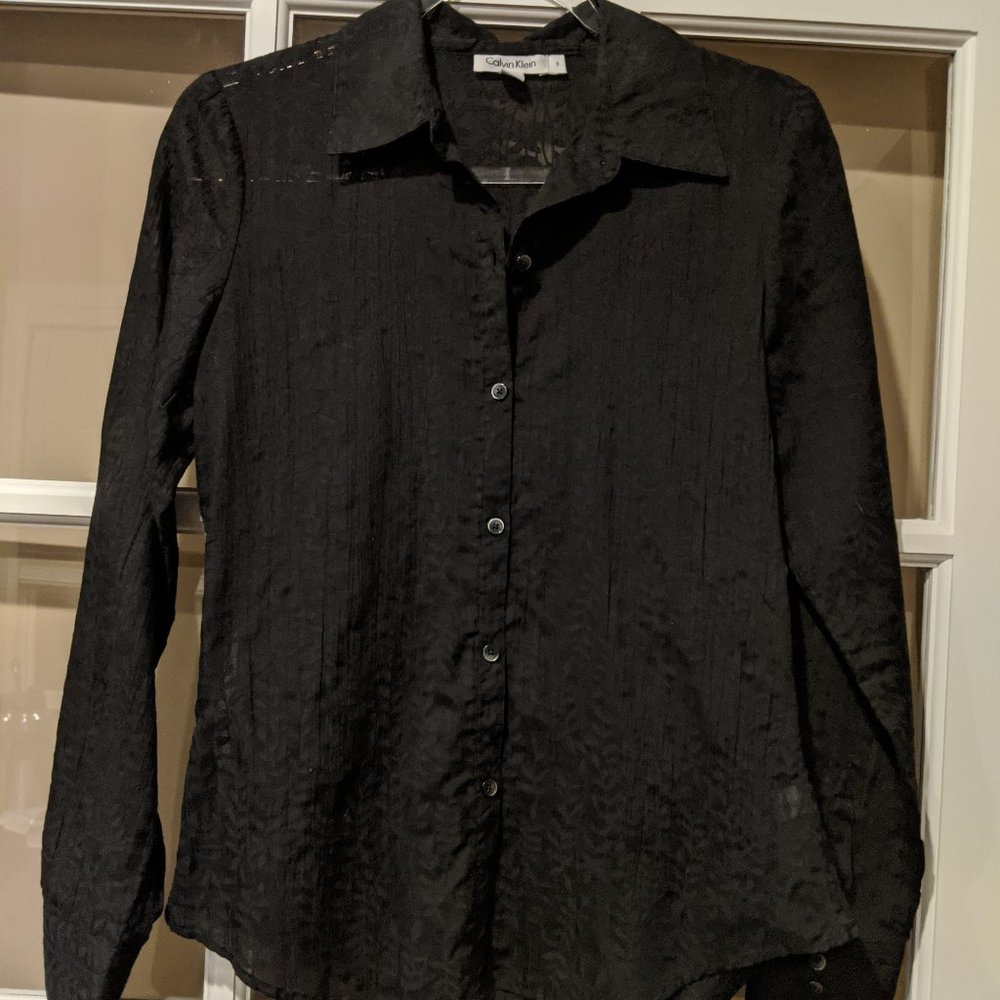 Calvin Klein Black Button Down Blouse